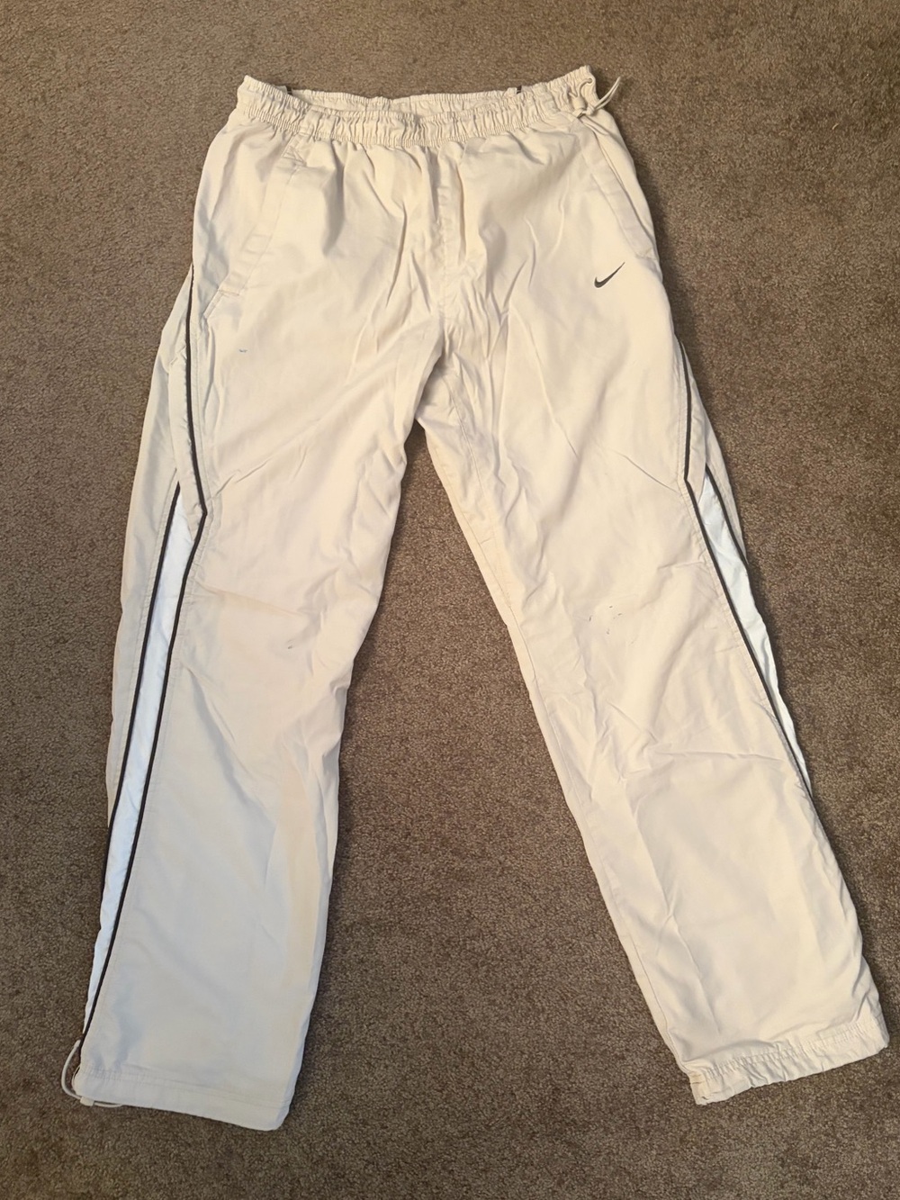 Vintage Lined Cream Nike Track Pants